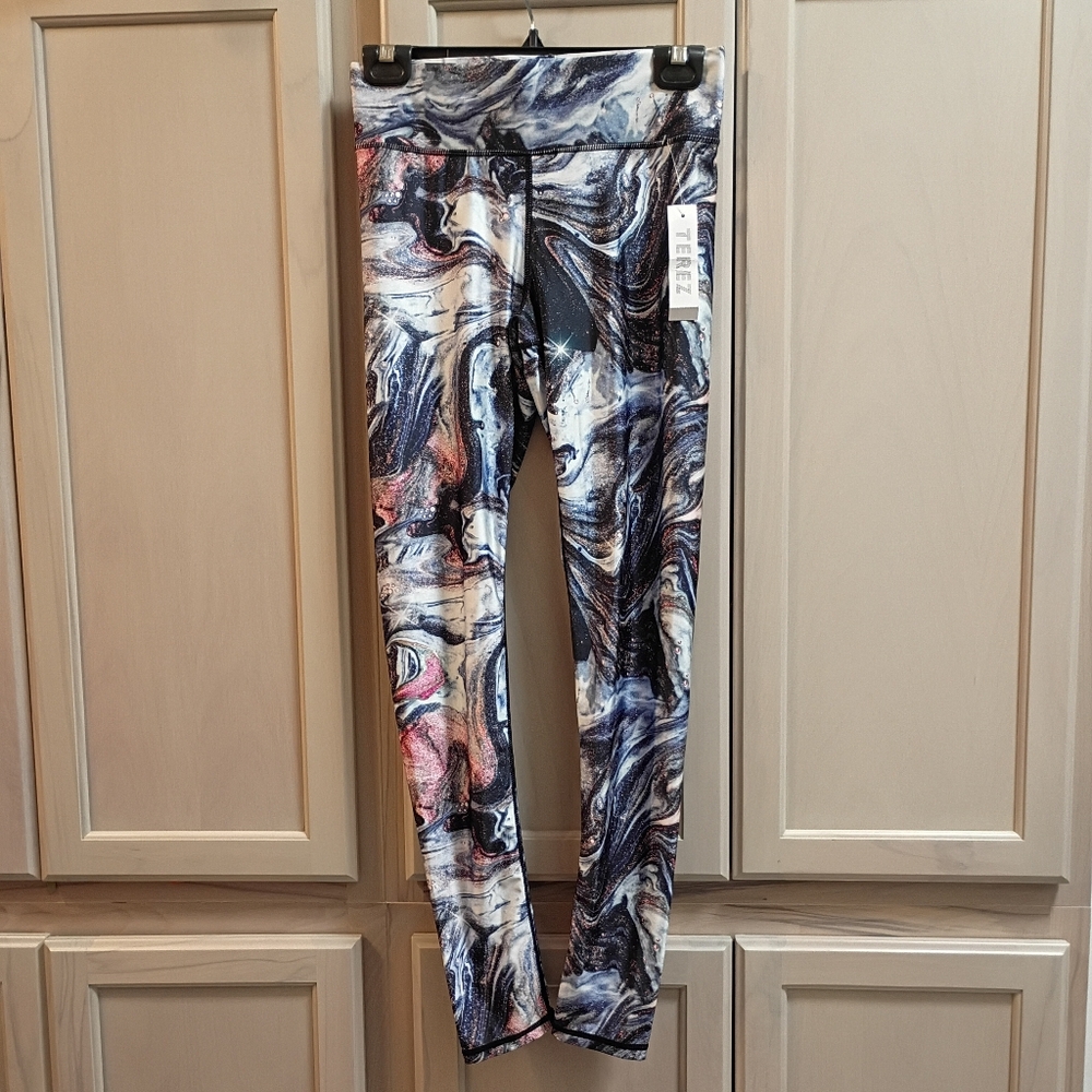 NWT Terez Galaxy / Marble Print Athleisure Yoga Leggings | Size S
